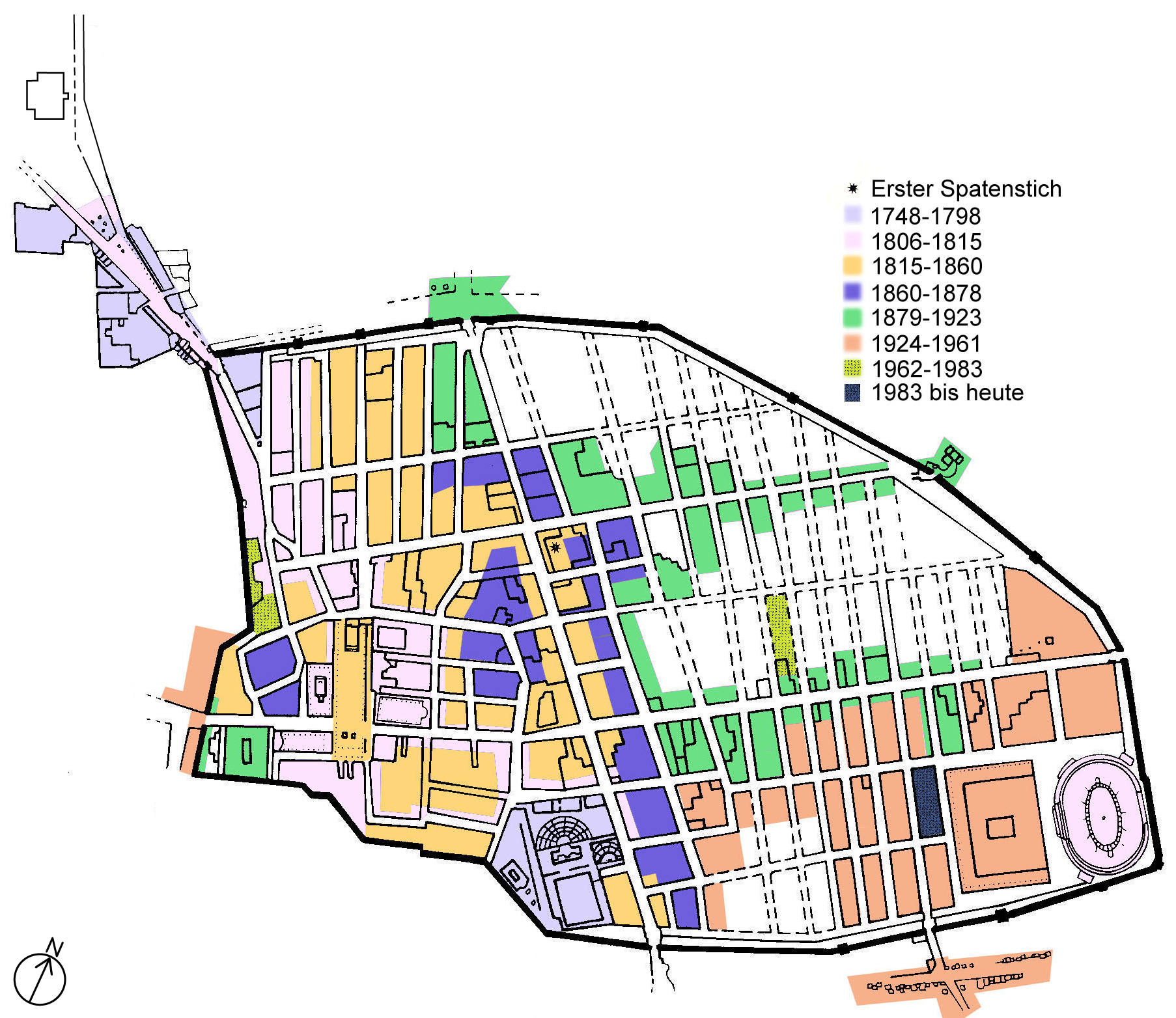 Timeline_map_of_the_excavations_in_Pompeii