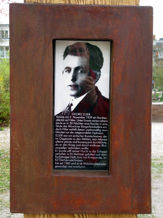 Denkmal für Georg Elser in Freiburg-Vauban nahe der Georg-Elser-Straße